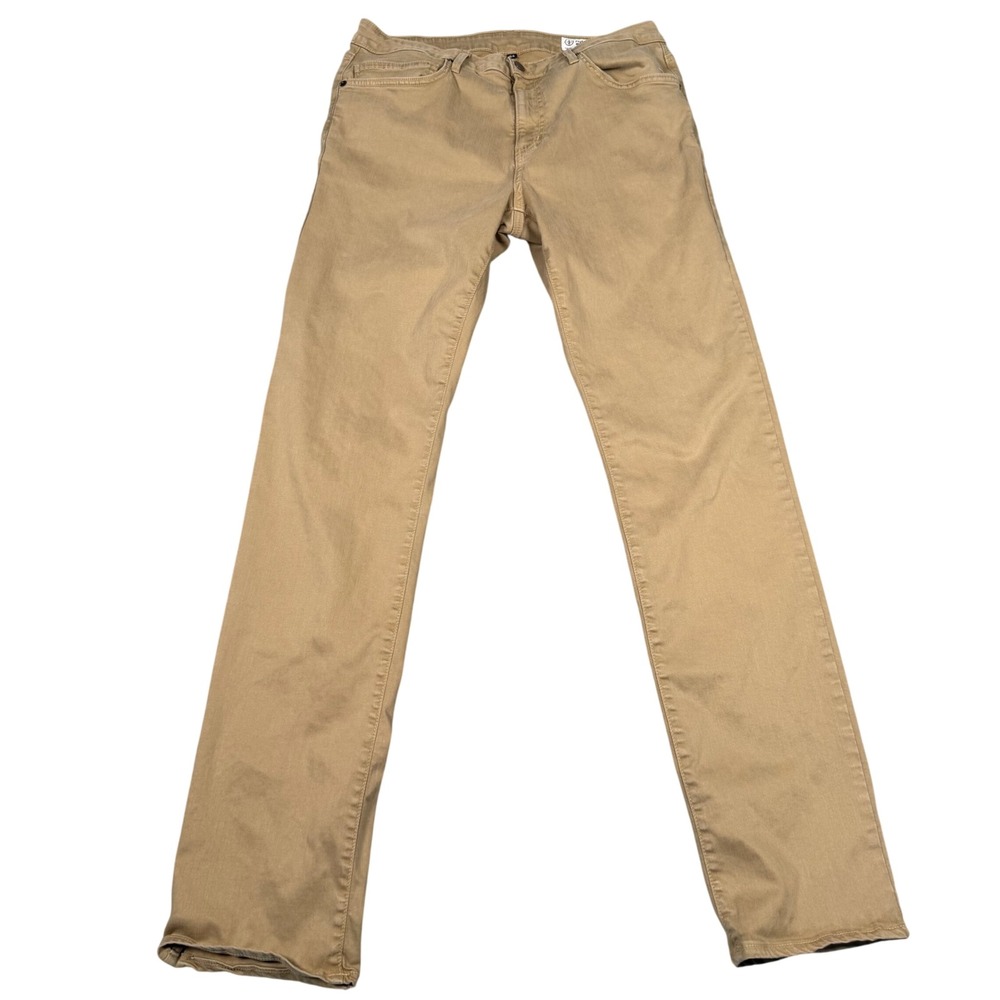 Aviator USA Mens Straight Fit Travel Jeans Khaki Stretch Pants 34 Preppy